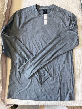 J. Crew Long-Sleeve Crewneck Shirt - Heather Gray